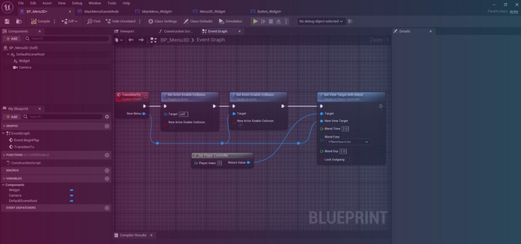 Unreal Engine 3D Menu